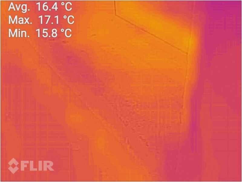 Thermographic frame of the storage room, instrument output