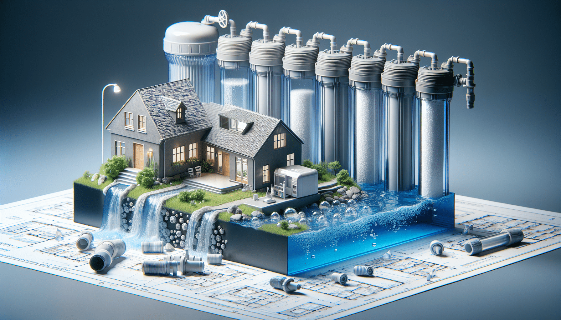Sizing And Flow Rates - Designing a Whole-House Water Filtration System: Selection, Sizing, and Flow Rates - diagram of mu...
