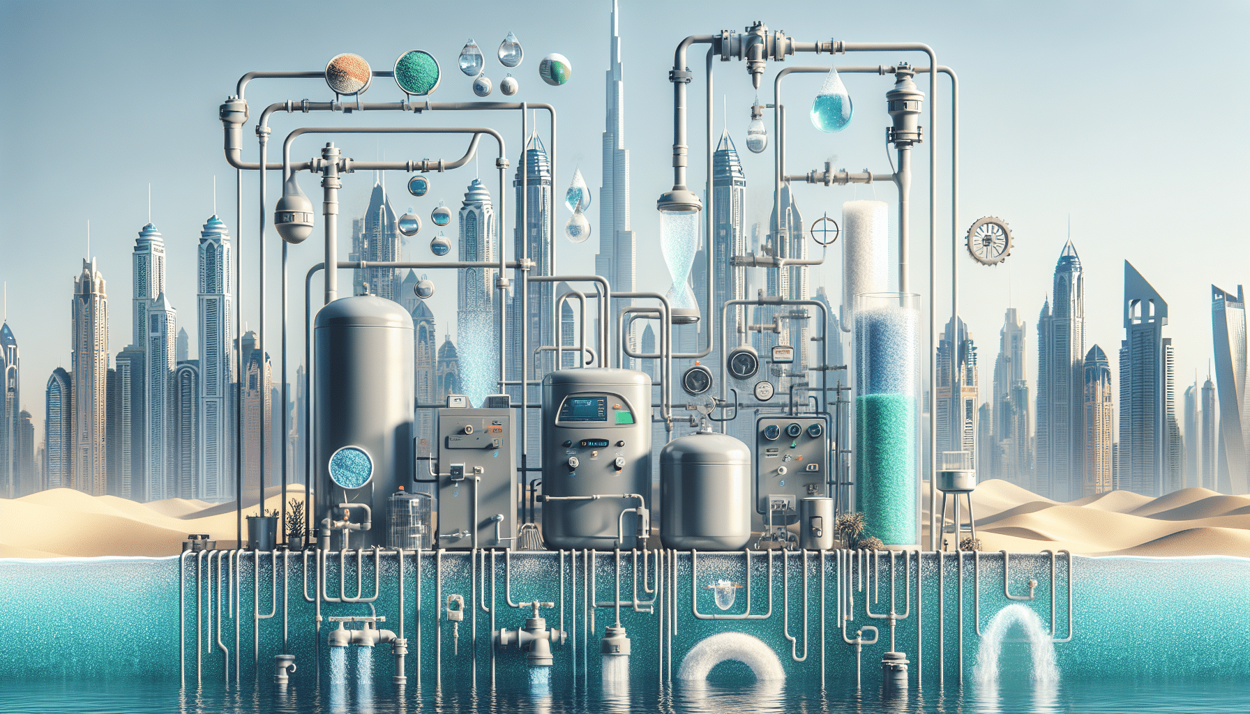 Salt-Free Conditioning, Water Softeners, and Scaling Prevention for Dubai Houses - photo of whole-house water filtration and TAC unit installed in a Dubai villa