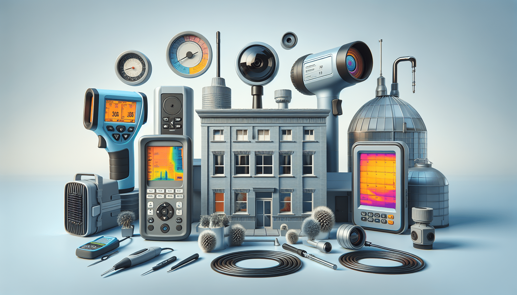 5 Key Tools for Accurate Hygrothermal Building Diagnostics - Expert using thermal camera on Dubai villa wall revealing cold bridges and moisture risks