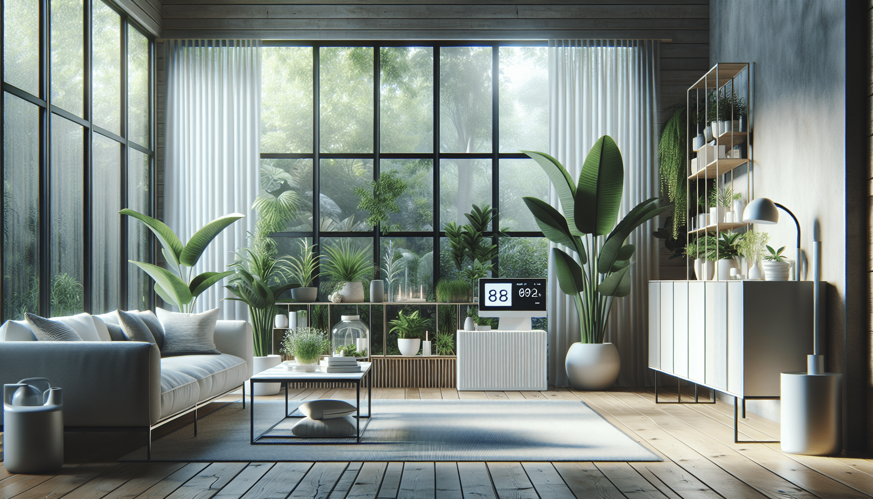 Best indoor air quality monitoring system for healthier living - Awair Element and Qingping Pro side-by-side in Dubai living room setup (98 chars)