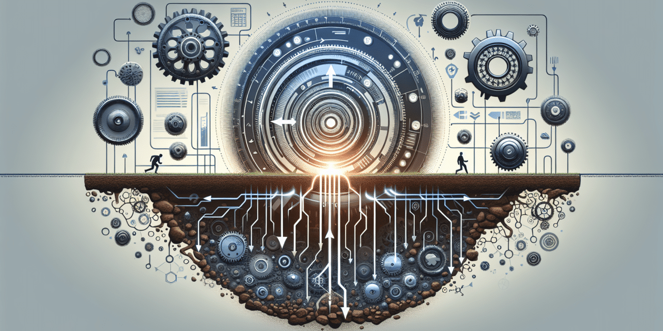 A flowchart diagram on a whiteboard illustrating the steps of Root Cause Analysis (RCA) with various tools and methodologies highlighted