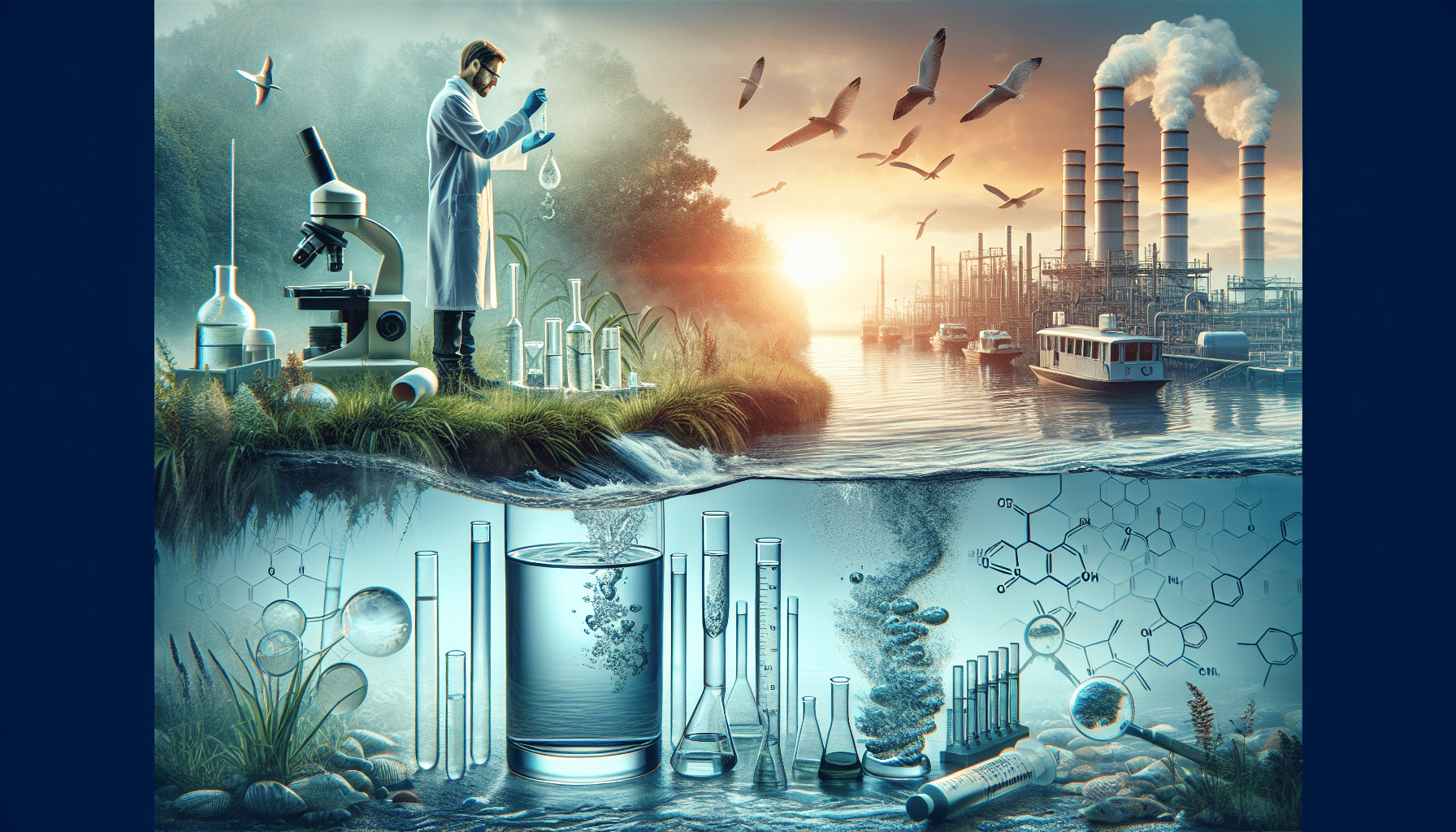 Microscope image showing waterborne contaminants, highlighting the importance of assessing water quality for environmental health.