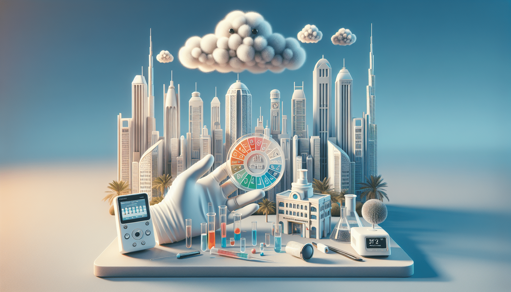 Dubai Municipality IAQ Pollutant Thresholds Explained - Infographic of PM2.5, VOCs, and CO limits for Dubai buildings (98 characters)
