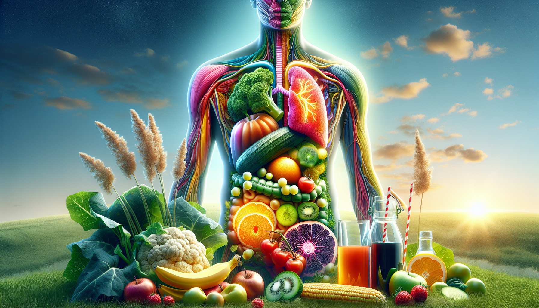 Effective Ways to Detoxify Mycotoxins from the Human Body - Illustration of liver, probiotics, and enzymes breaking down toxins in human digestive system