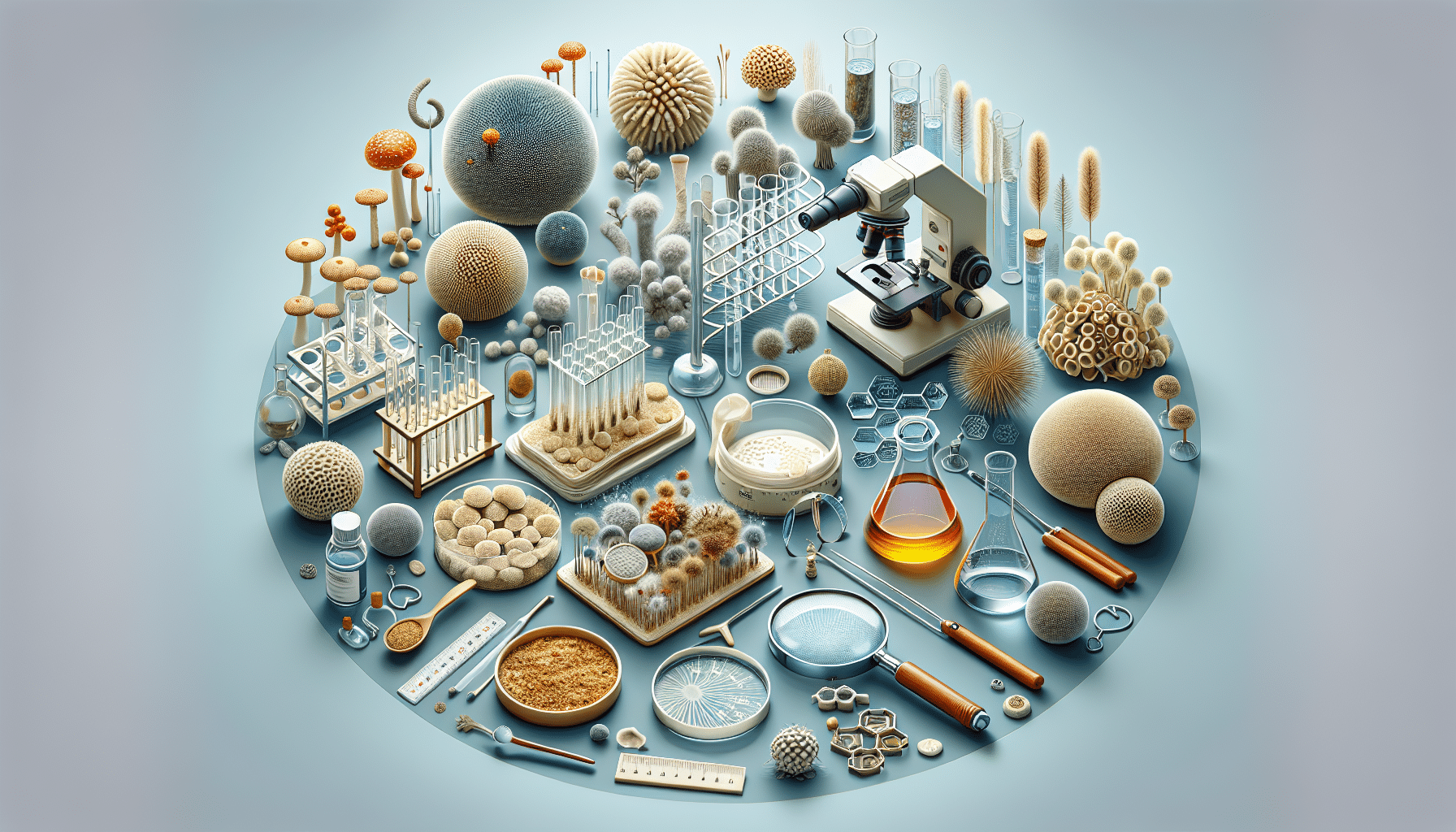Microscope image showing mycotoxin-producing mold spores from Aspergillus species under lab analysis, illustrating how mycotoxins are produced in humid indoor environments like Dubai villas.