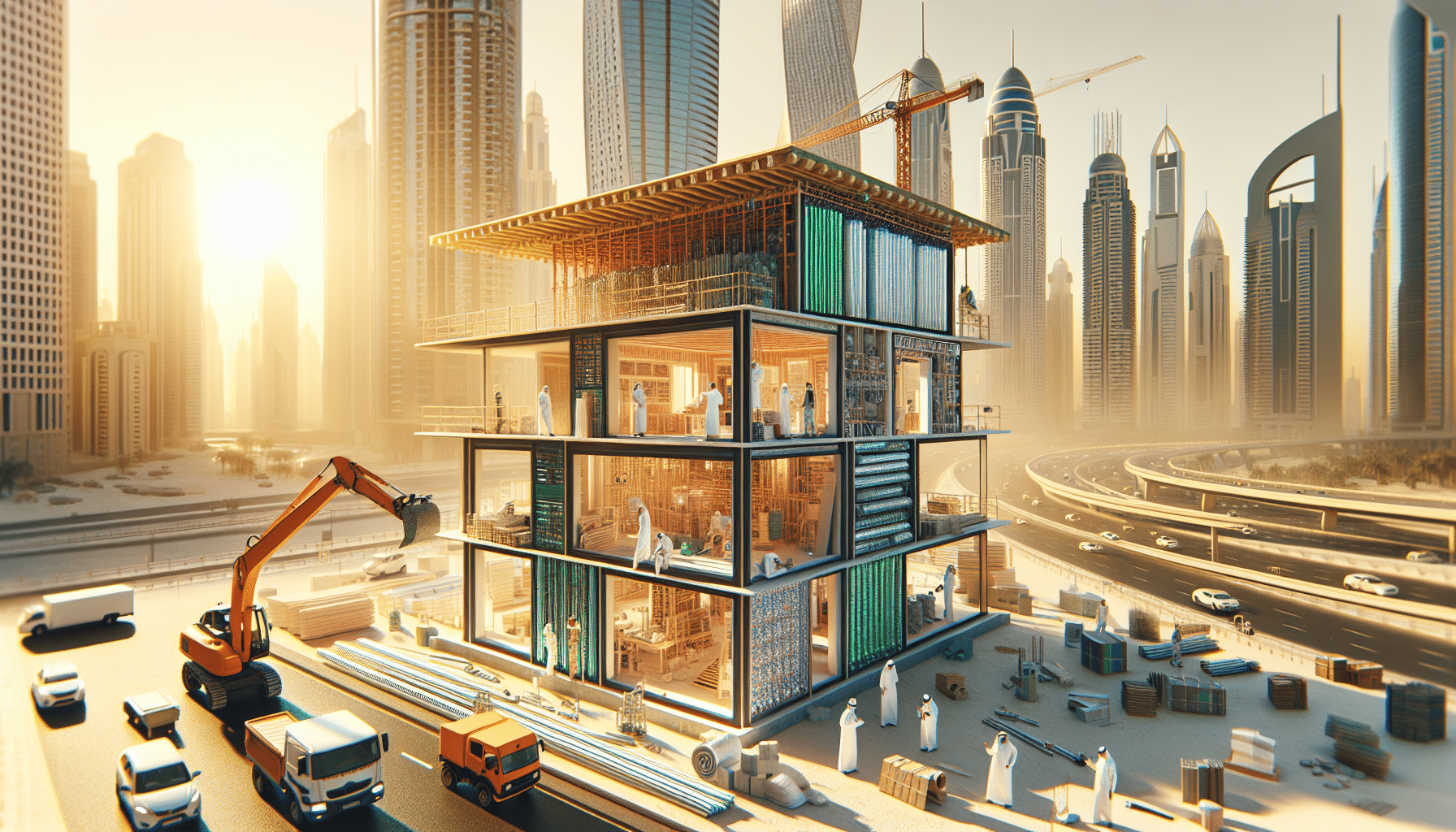 Materials and Construction Details That Prevent Thermal Bridging in Dubai Climate - cross section of insulated facade showing thermal break and continuous external insulation