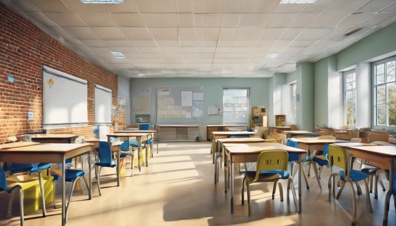 Indoor air quality and health in schools: A critical review for - An image showing a classroom with clean indoor air quality controls implemented.
