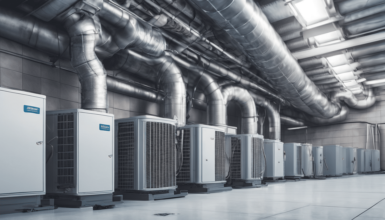 HVAC Air Quality Inspection Dubai Process - technician using thermal imaging camera on air handling unit