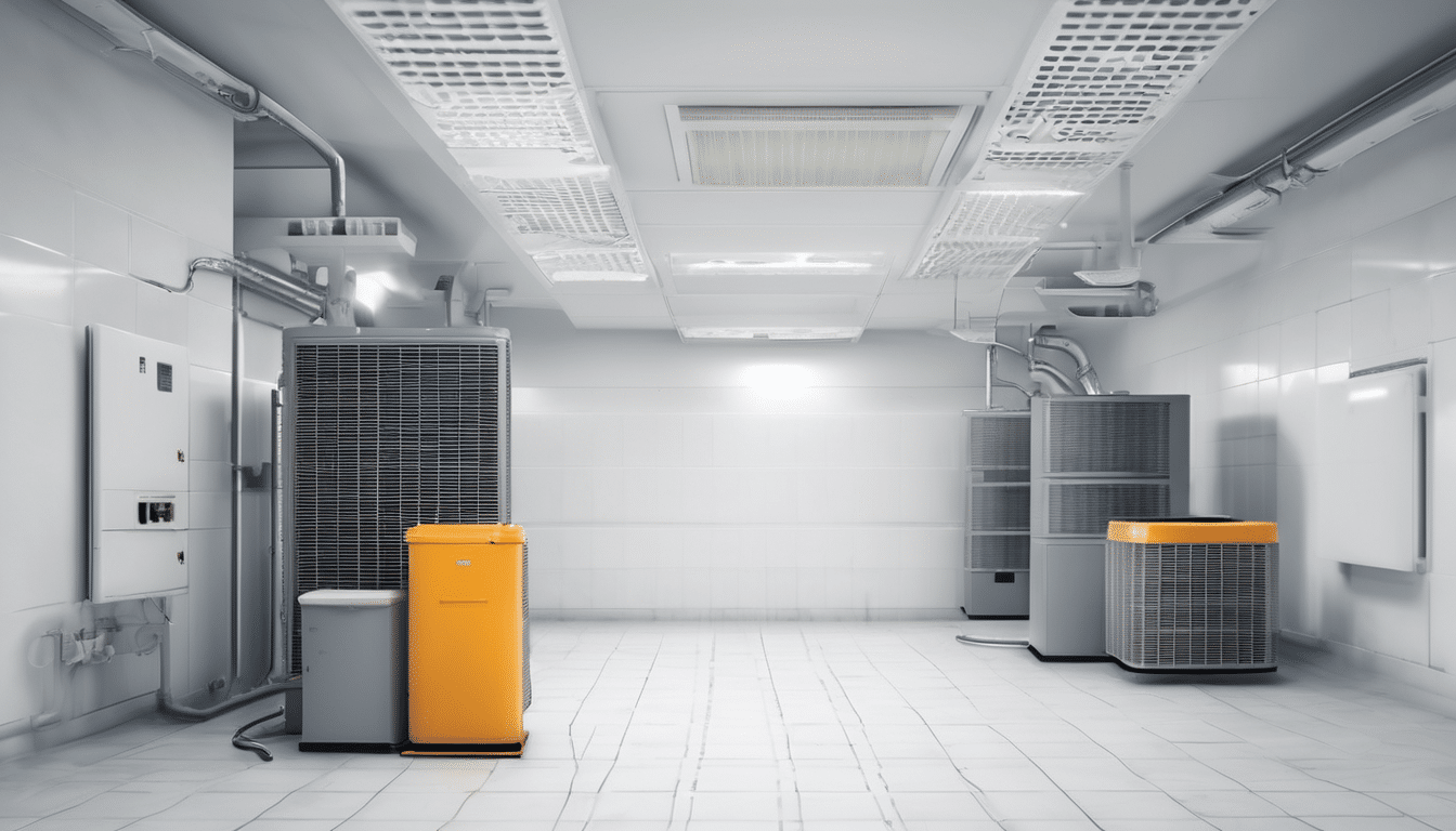 HVAC Maintenance for Educational Facilities UAE - technician inspecting school air handling unit