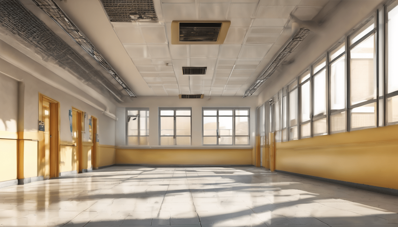 Improving Ventilation in UAE School Buildings - classroom air quality assessment with monitoring equipment