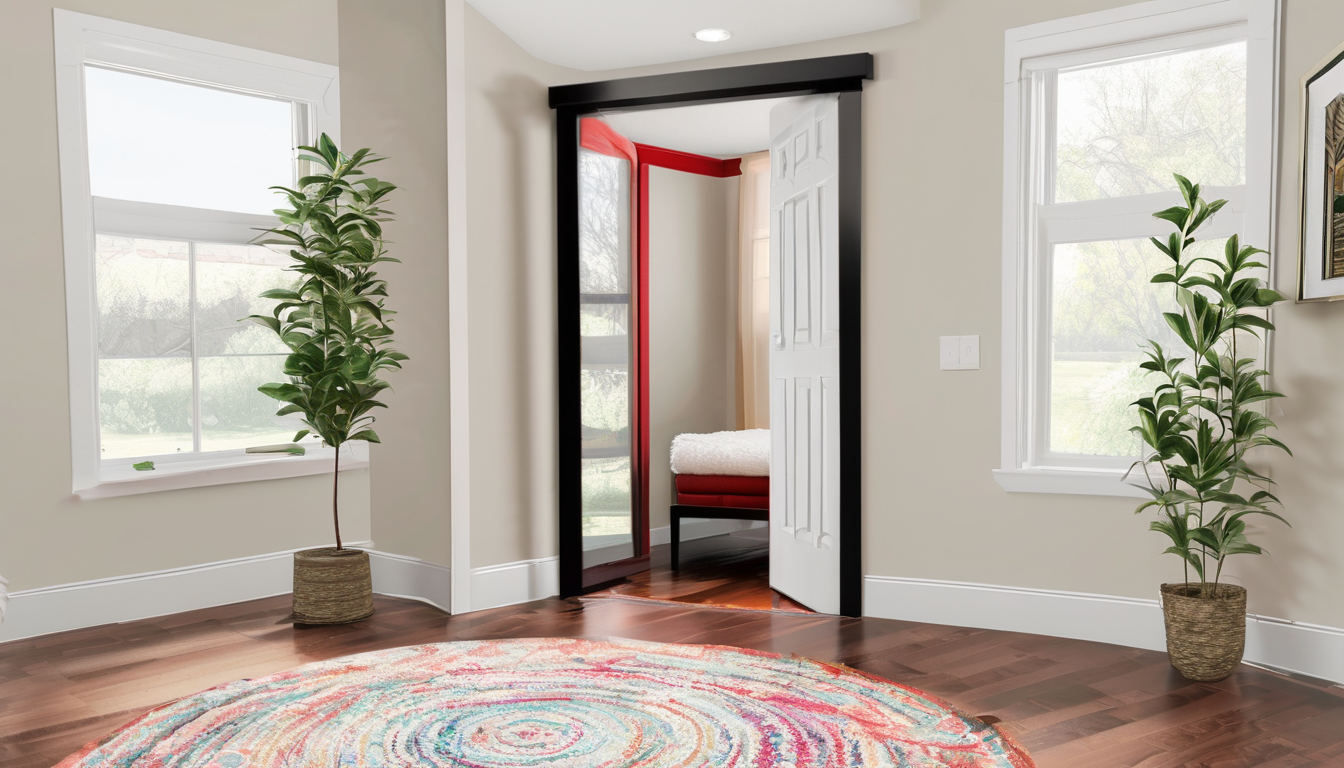 What Blower Door Testing Reveals About Your Home - blower door fan assembly mounted in exterior doorframe of Dubai villa during pressurisation diagnostic
